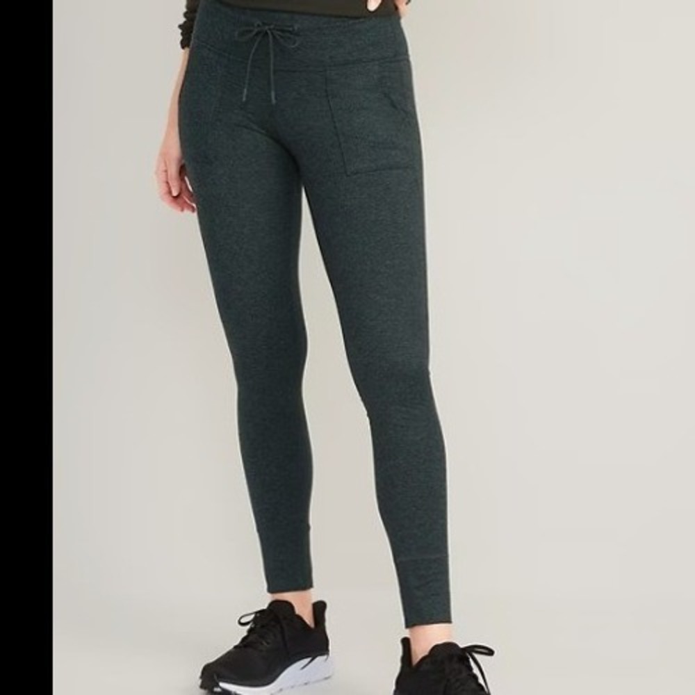 Old Navy Women's Plus Sz 4X CozeCore Jogger Leggings Dark Bottle Green High-Rise